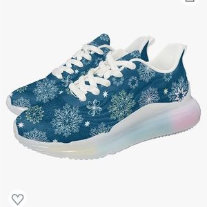 Teal blue Snowflake athletic shoes